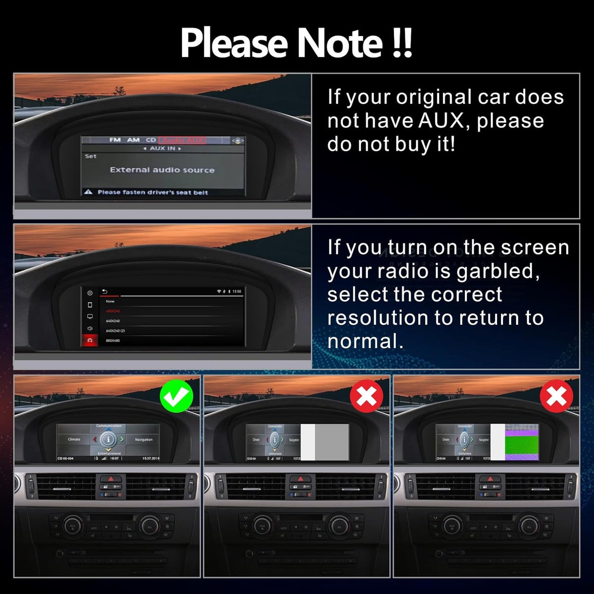 Car Stereo for BMW E60 E90 E92 Radio with CarPlay Android Auto Upgrade CCC idrive System Screen for E61/E63/E64/E91/E93(2003-2008)