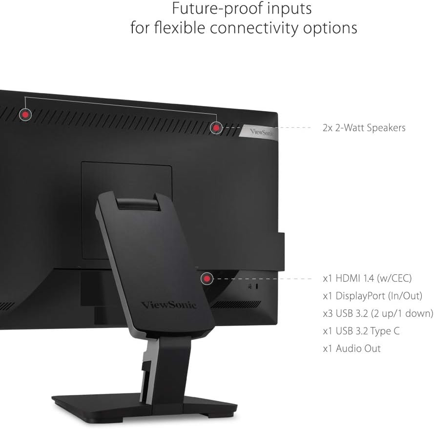 ViewSonic TD2455 24" 1080p IPS 10-Point Multi Touch Screen Monitor (Renewed)