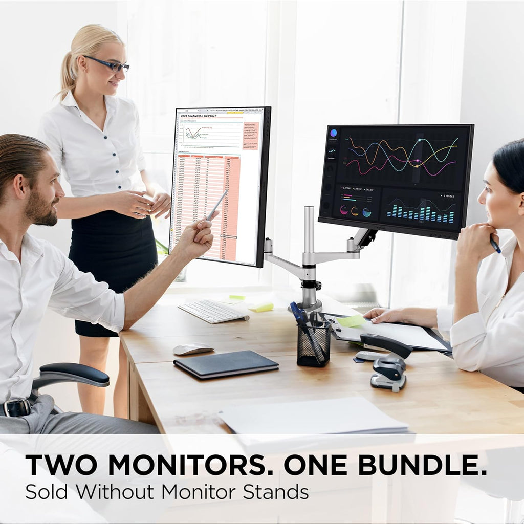 ViewSonic VG2448A-2_H2 24 Inch 1080p Dual Pack Head-Only Monitors, IPS Display for Smooth Home and Office Productivity and Dual-Screen Setups, HDMI, DisplayPort, USB, and VGA Inputs