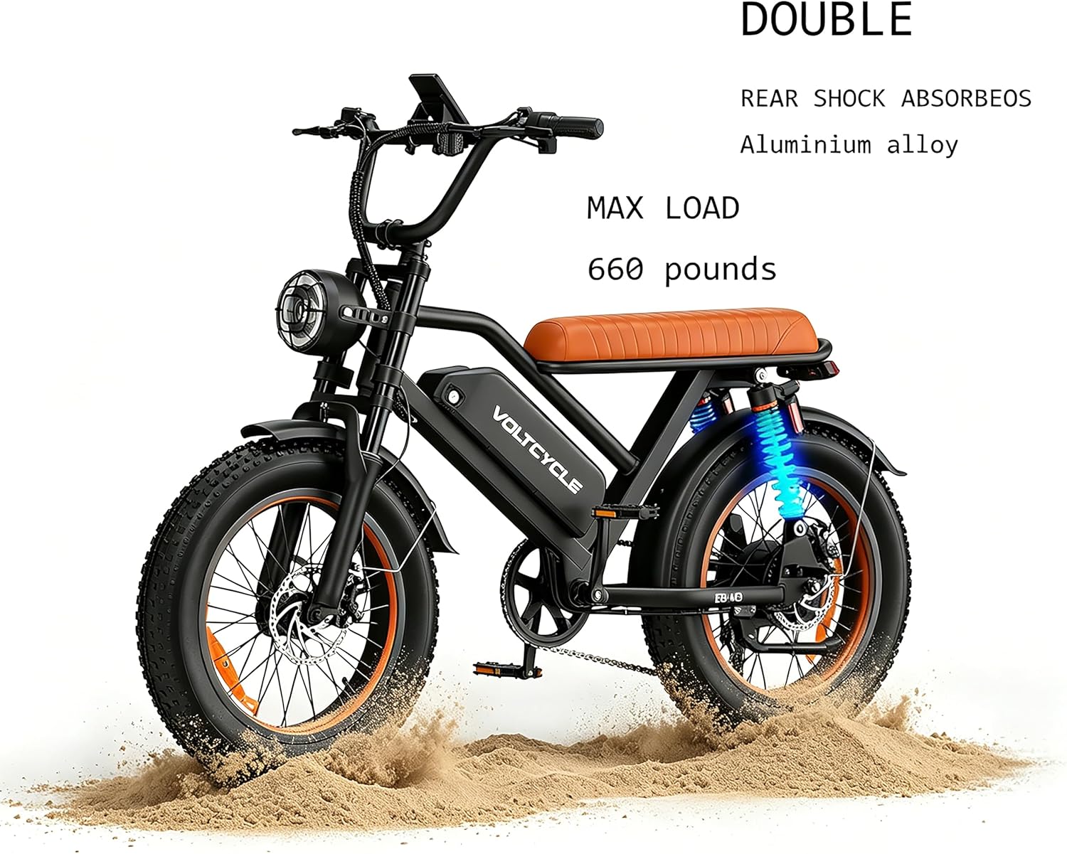 Electric Bike for Adults, 1500W Peak Motor 28 MPH 50Miles, Fat Tire Ebike with 48V Removable Battery 20"x4.0" ebikes for Adults Hydraulic Suspension and 7-Speed, All-Terrain Unisex ebikes