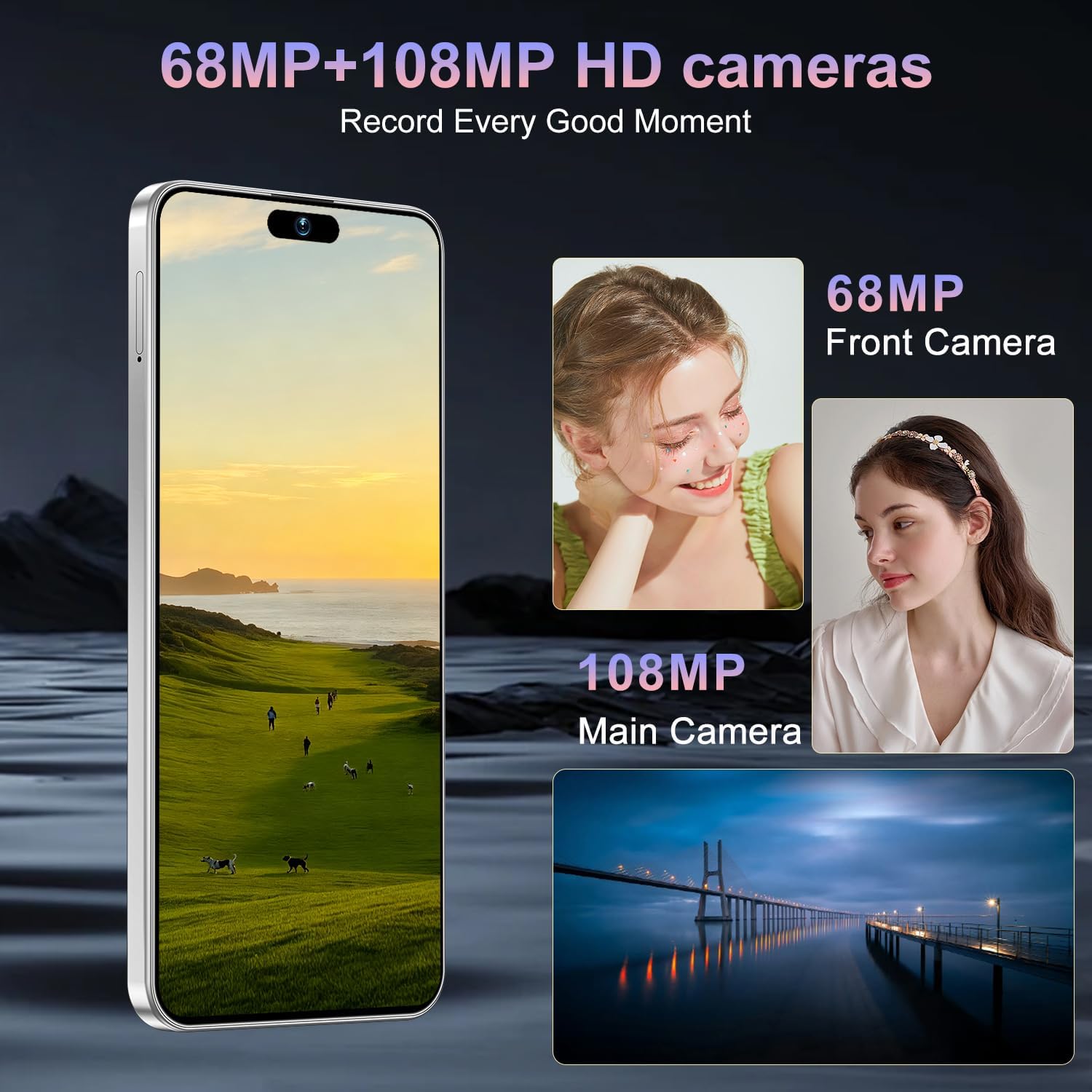 17PM Smartphone: Snapdragon 8 Gen 3, 12GB RAM + 512GB Storage, 7000mAh Battery, 6.99-inch Display, 68MP+108MP Camera, Android 15, 5G, Dual SIM - Superior OS Outperforms Competitors (Pink)