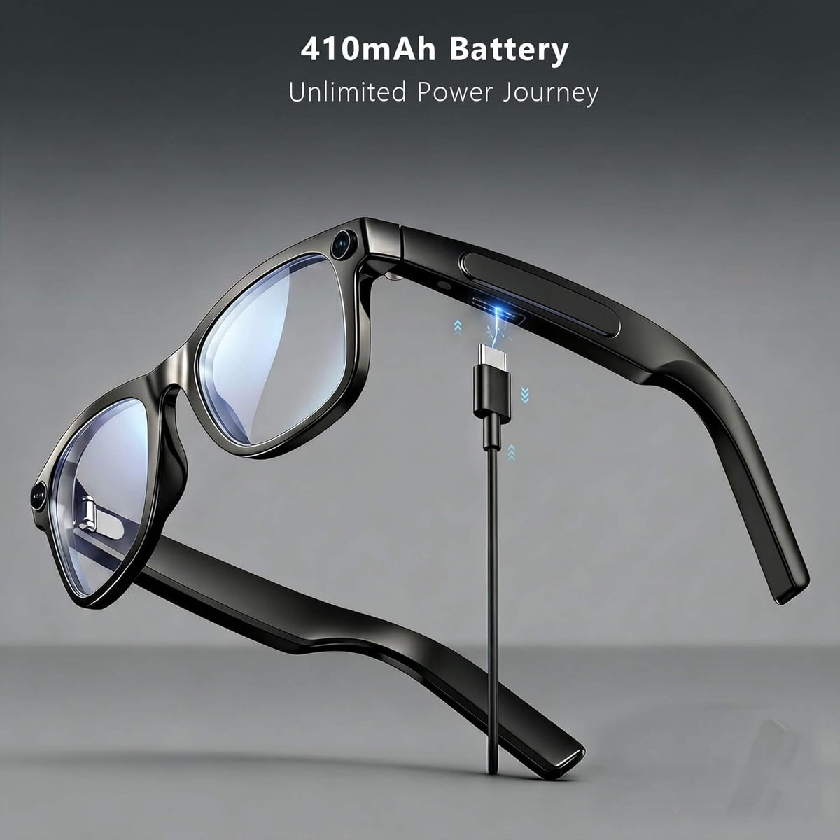 EarlySincere 4K Video Recording Glasses with EIS Stabilization, AI Smart Glasses with Camera and ChatGPT Voice Assistant, 8MP HD Wearable Camera, Bluetooth 5.4 Audio, 15H Playtime, TR90 Durable Frame