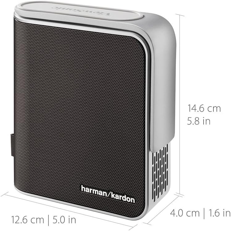 ViewSonic M1 Portable Projector with Dual Harman Kardon Speakers, HDMI, USB C and Built-in Battery (Renewed)
