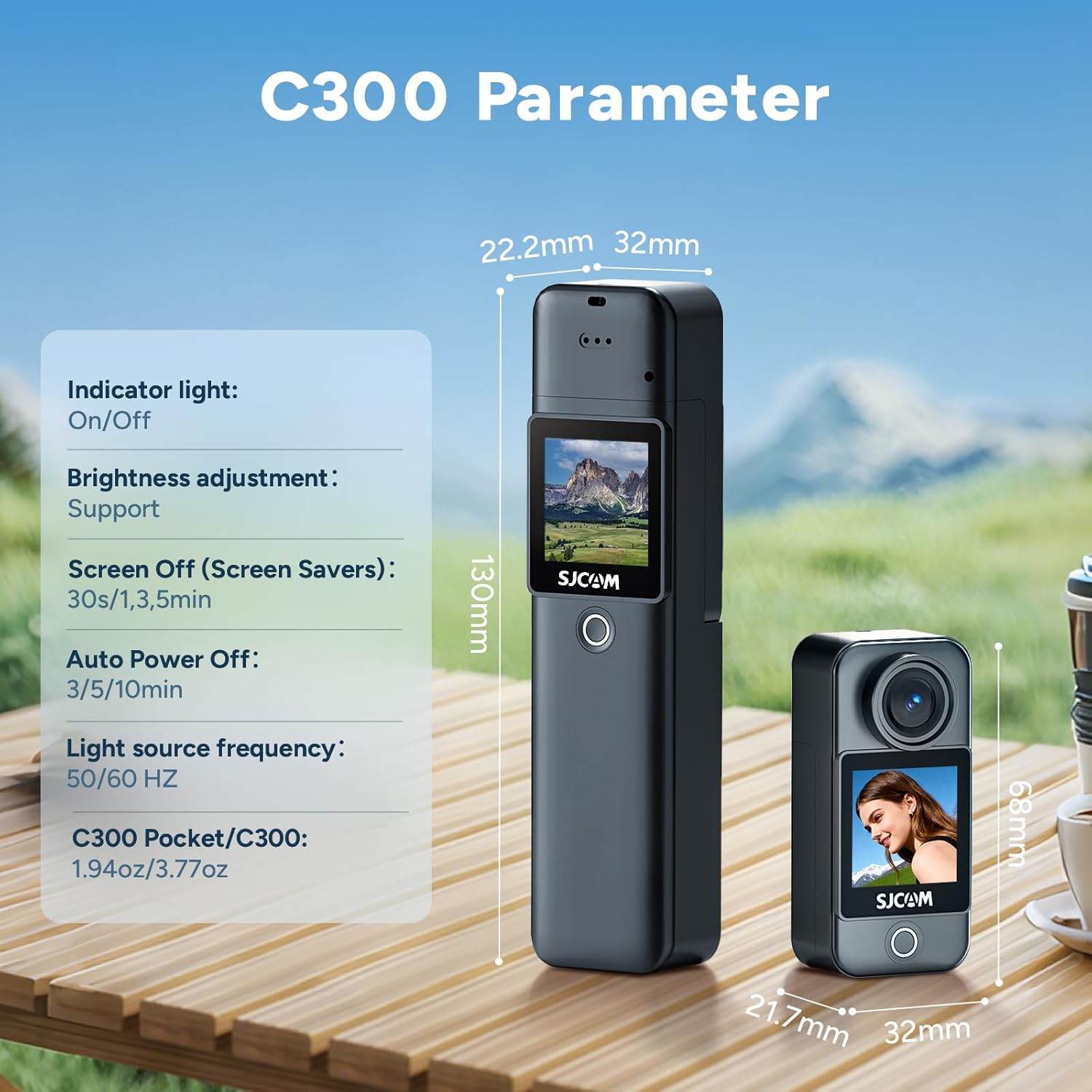SJCAM C300 4K Action Camera,64GB Magnetic Body Cam & Handheld Detachable Design, Vlogs for Content Creators YouTube Streaming,7Hour Power,Stabilization,Waterproof,Black