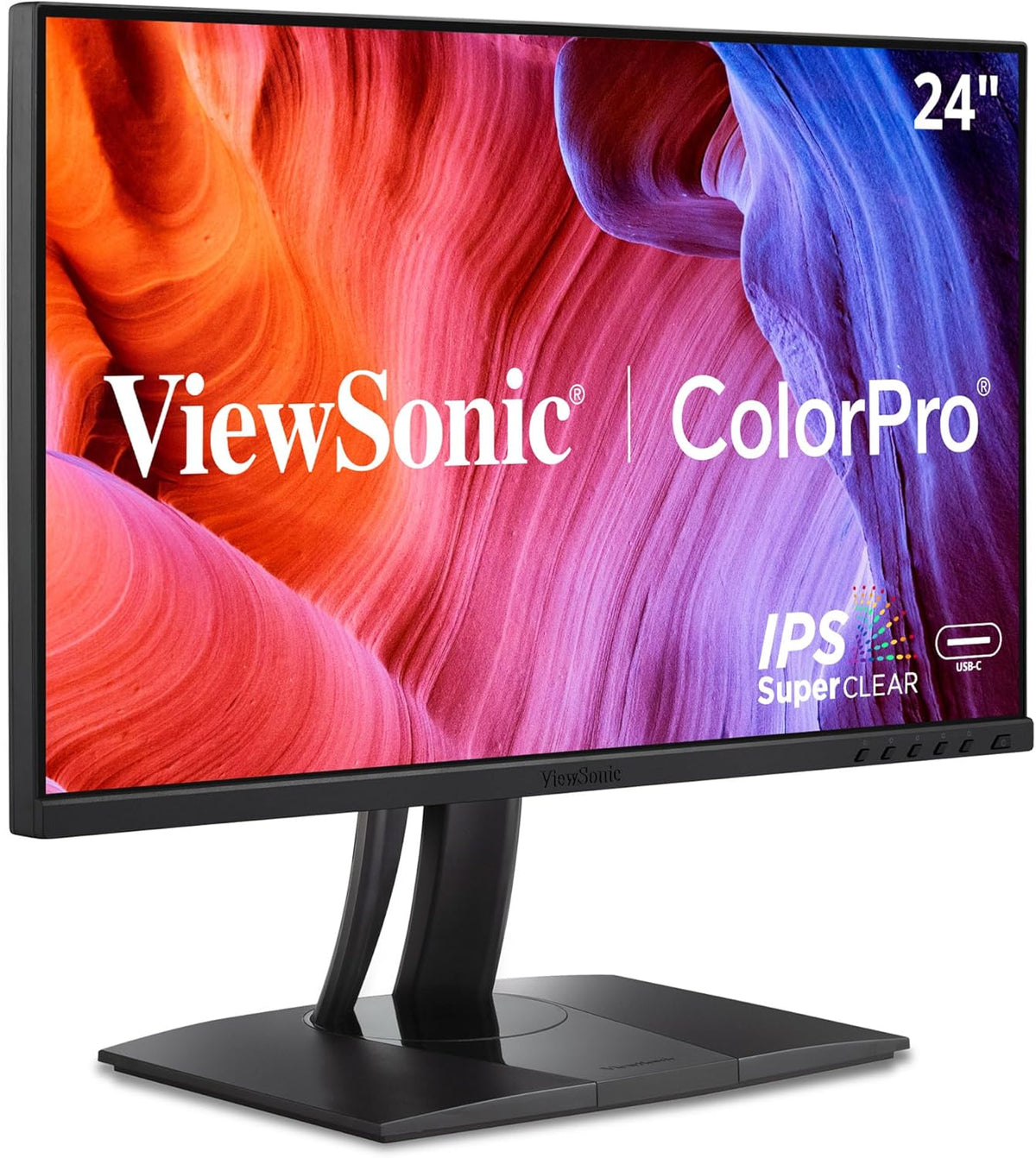 ViewSonic VP2456A 24" 1080p IPS Monitor - Advanced Ergonomics, ColorPro 100% sRGB Rec 709, Pantone Validated, 14-bit 3D LUT, 120Hz, USB, HDMI, DisplayPort, 90W USB C (Renewed)