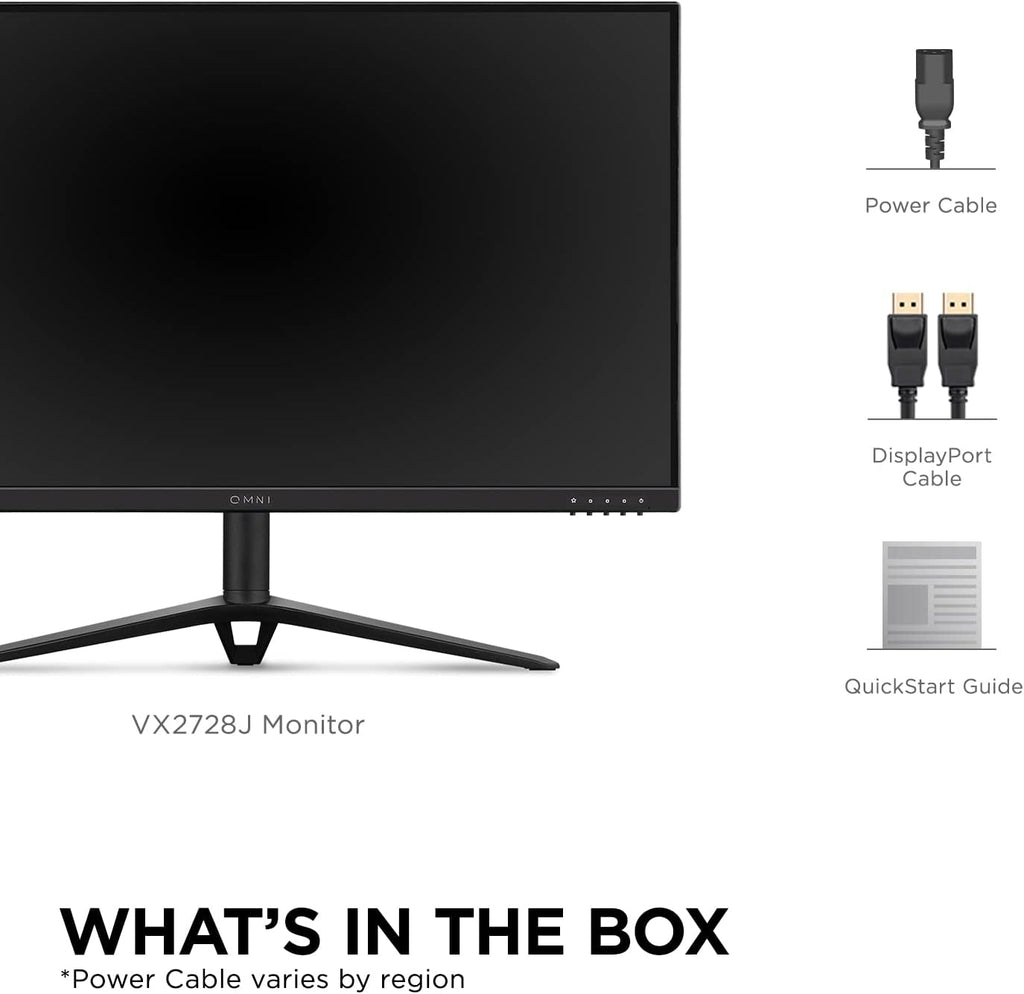 ViewSonic VX2728J 27 Inch 1080p IPS Gaming Monitor with 180Hz, 0.5ms, FreeSync Premium, NVIDIA G-Sync Compatible, Advanced Ergonomics, HDMI, and DisplayPort Inputs (Renewed)