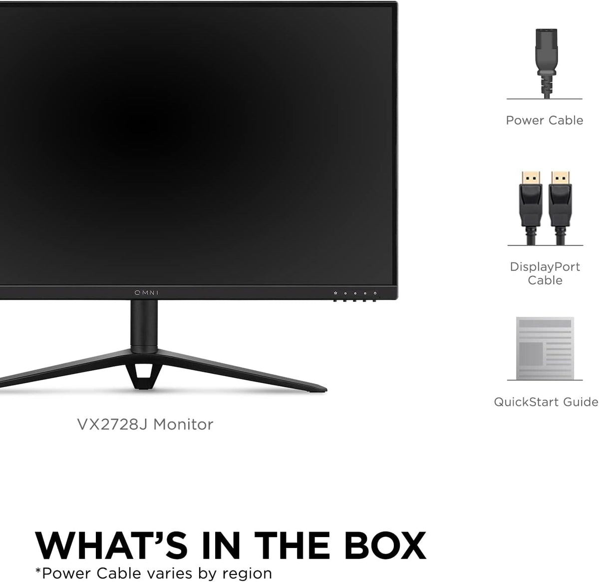 ViewSonic VX2728J 27 Inch 1080p IPS Gaming Monitor with 180Hz, 0.5ms, FreeSync Premium, NVIDIA G-Sync Compatible, Advanced Ergonomics, HDMI, and DisplayPort Inputs (Renewed)