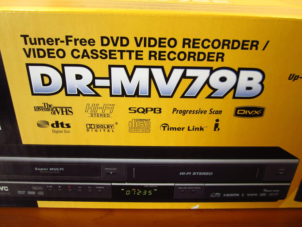 JVC DRMV79B Tunerless 1080p Upconverting DVD Recorder VCR Combo (Renewed)