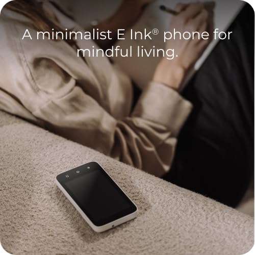 mudita Kompakt Minimalist Dumb Phone with E Ink® Display – Unlocked Cell Phone for Focus, Privacy & Distraction-Free Living, Long Battery Life, Bluetooth, Easy to Use - Charcoal Black