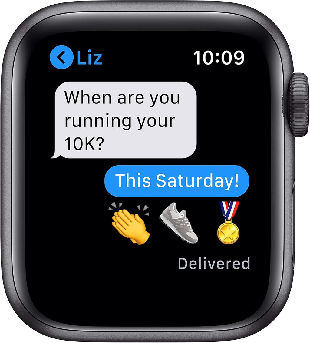 Apple Watch Series 6 (GPS, 40mm) - Space Gray Aluminum Case with Black Sport Band (Renewed)