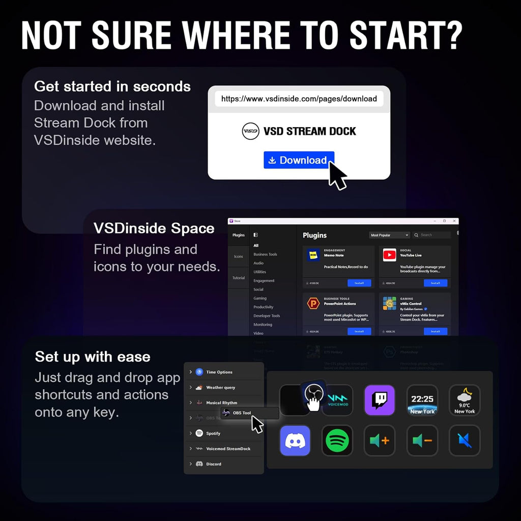 Macro Pad, Streaming Deck Stream Controller Soundboard Keypad, Programmable Keys USB Shortcut Keyboard for Gamer Streamer, Audio Mixer for OBS, YouTube, Office Desk Setup, PC, Mac