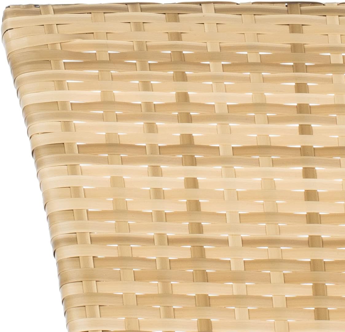SAFAVIEH Outdoor - Edna 3-Piece Lounge Set - Natural & White - Steel Frame & Faux Rattan with Cushion - Wingback Tropical French Design - Ideal for Patio, Deck, Porch, Backyard (PAT7719D)
