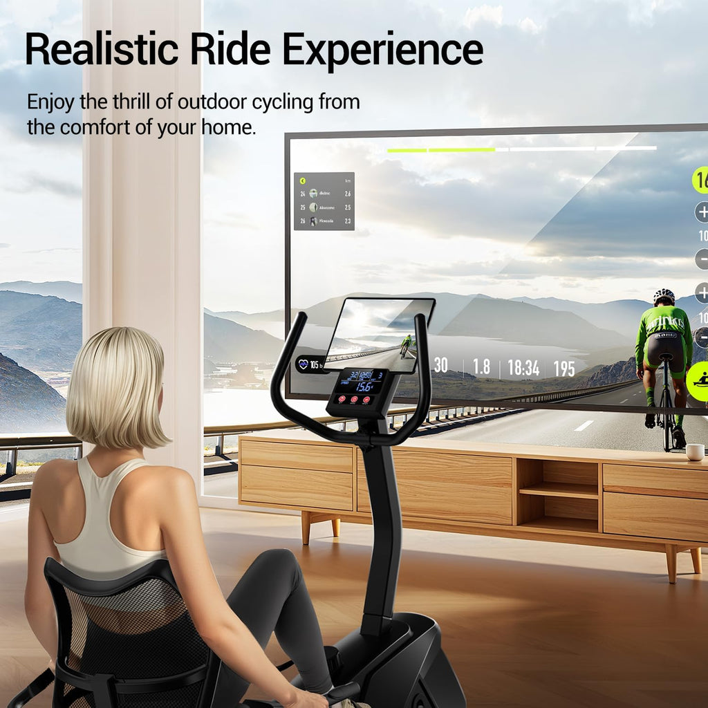CURSOR FITNESS Recumbent Exercise Bike, Quiet Recumbent Stationary Bike for Adults & Seniors, Magnetic Stationary Bike with 16-Level Resistance, Supports 350LB, Heart Rate Handle & LCD Display