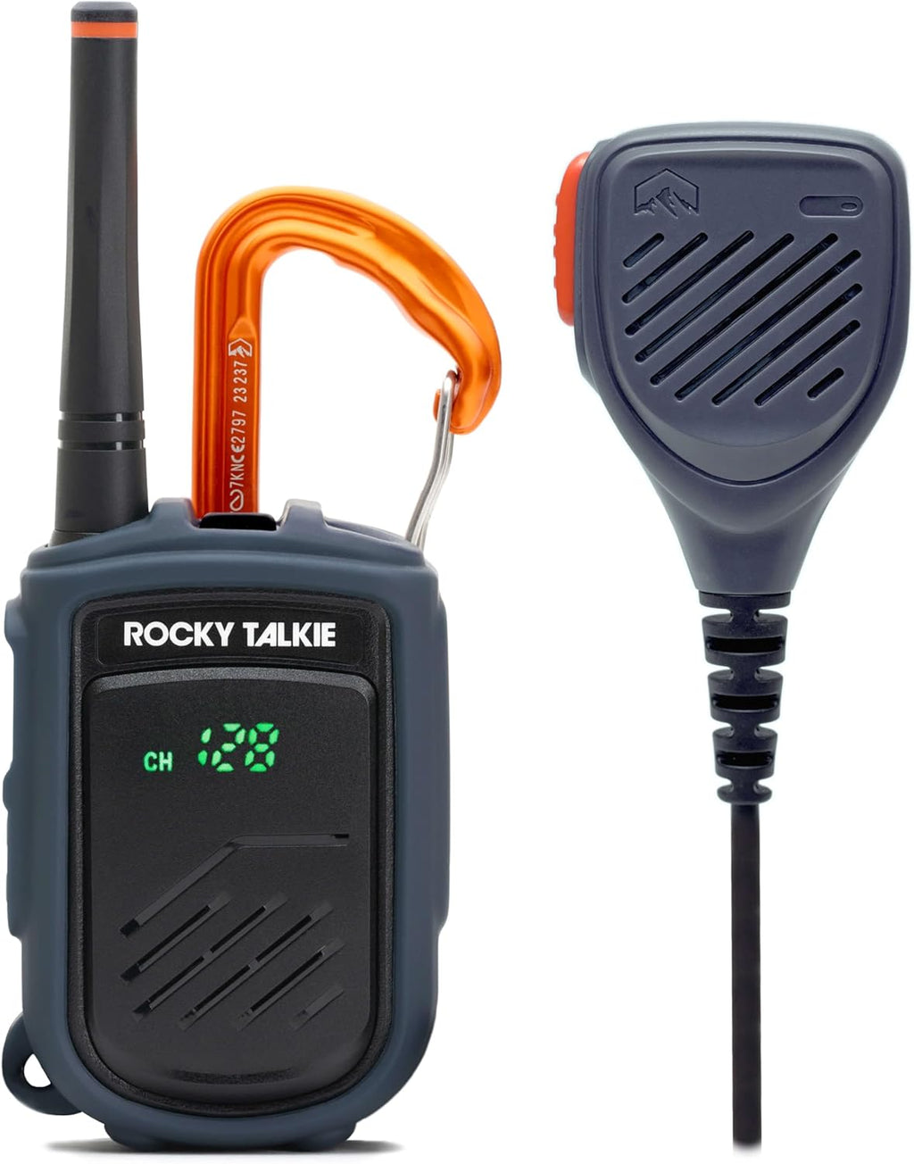 Rocky Talkie Rocky Talkie Mountain Radio with Waterproof Handmic - Long Range Walkie Talkie, FRS Handheld Radio, 4 Day Battery Life, Max Durability, 1 Pack