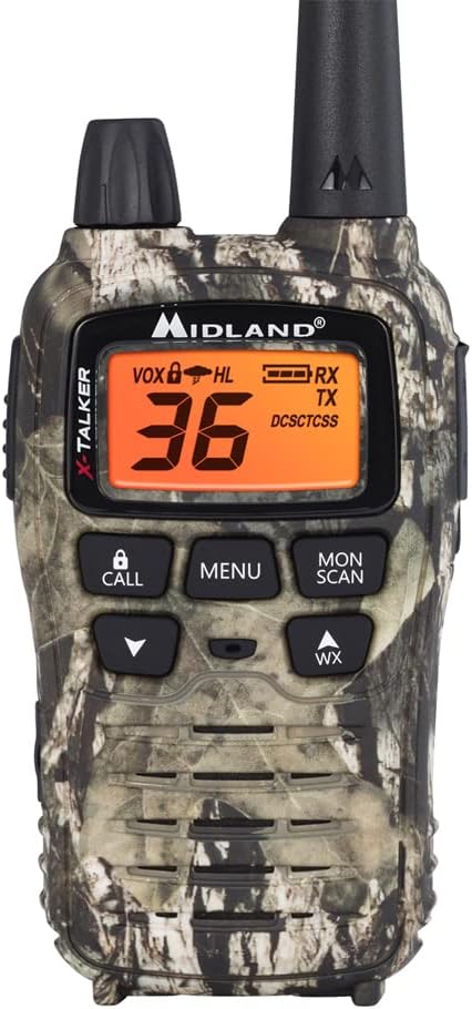 Midland® - T75VP3 - 36 Channel FRS Two-Way Radio - Long Range Walkie Talkie, 121 Privacy Codes, & NOAA Weather Scan + Alert - Mossy Oak Camo - Set of 2
