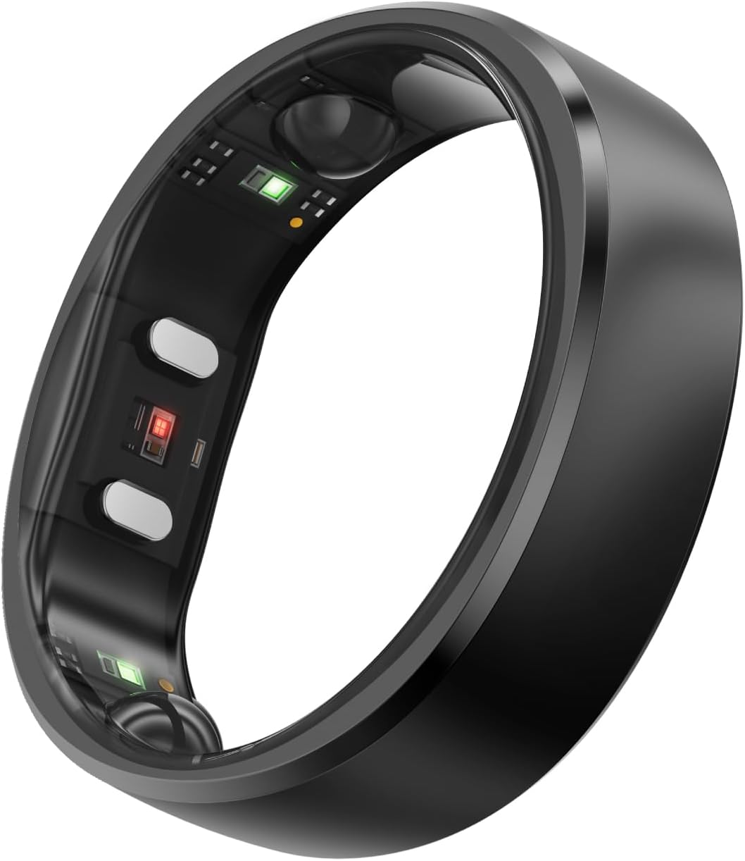 RingConn Gen 2, World's First Smart Ring with Sleep Apnea Monitoring, No APP Subscription, 12-Day Battery Life, Stress/Heart Rate/Women's Health Tracker, Android & iOS Compatible (Black, Size 11)