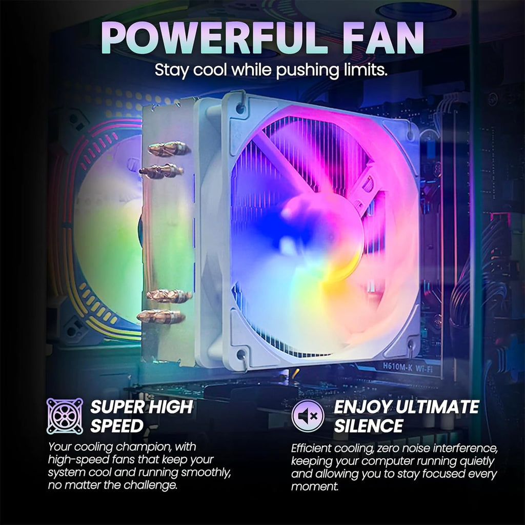 suevery Desktop Computers,16G RAM,512GB NVMe SSD,Core i5-12400F,RTX 3050 6G,Prebuilt Gaming PC,Tower Computer Gamer White WiFi 6 Home