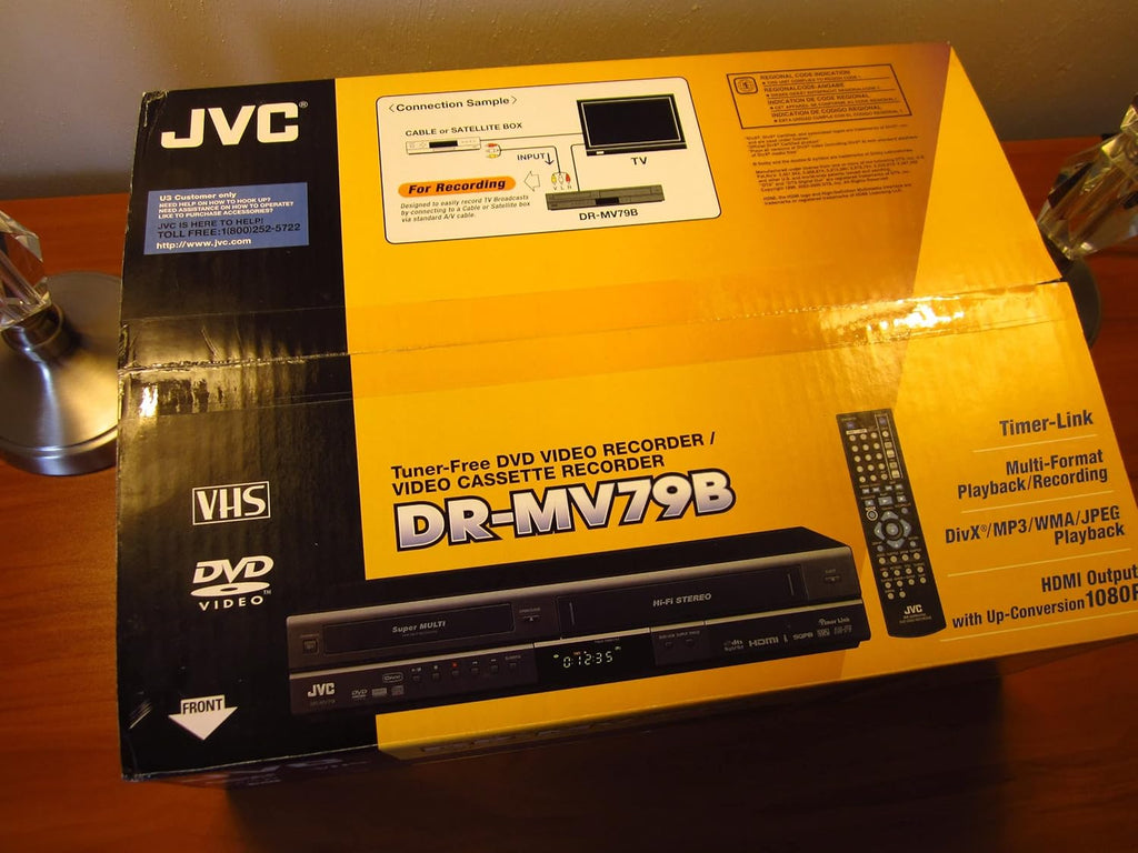 JVC DRMV79B Tunerless 1080p Upconverting DVD Recorder VCR Combo (Renewed)