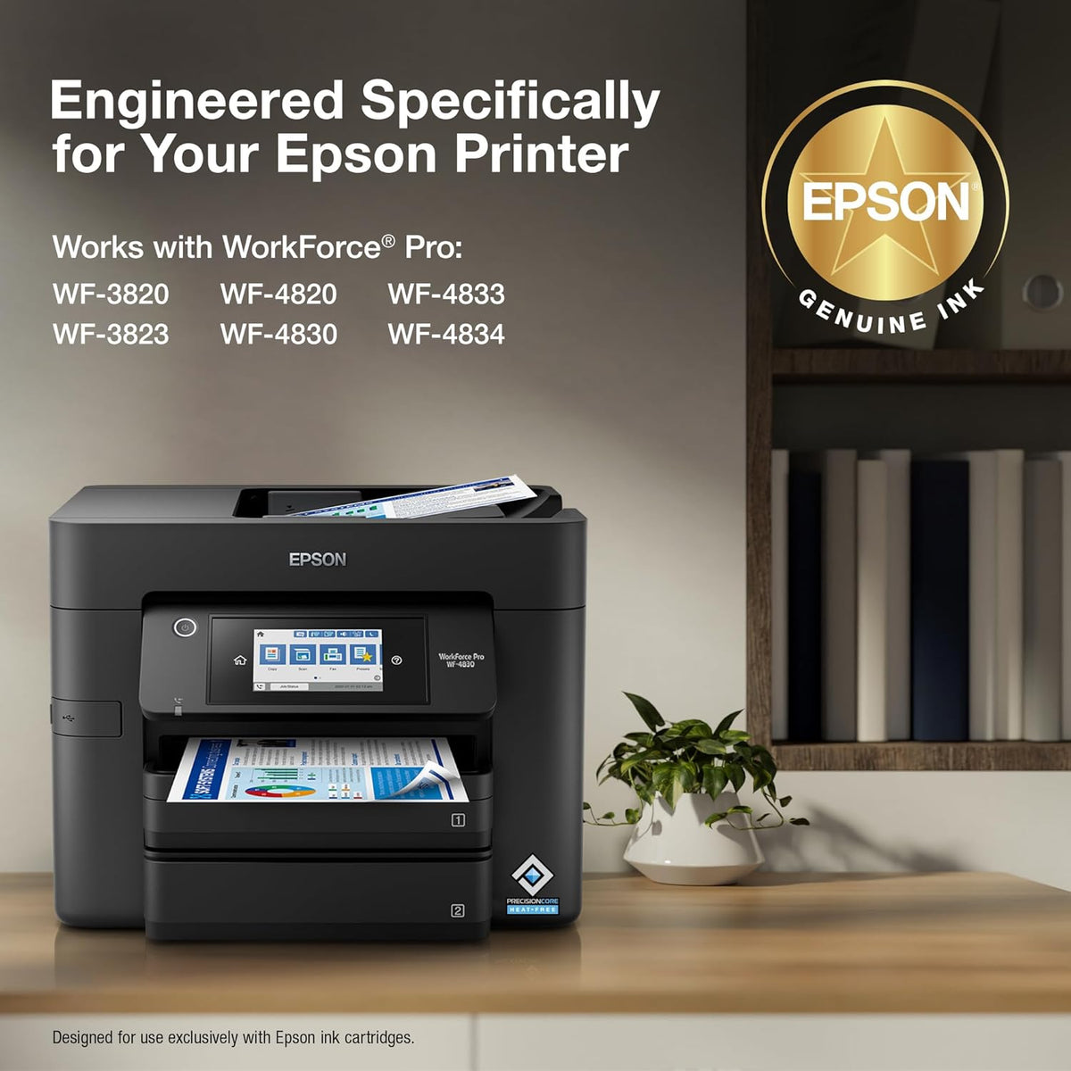 EPSON 822 DURABrite Ultra Ink High Capacity Black & Standard Color Cartridge Combo Pack (T822XL-BCS) Works with WorkForce Pro WF-3820,3823, 4820, 4830, 4833, 4834