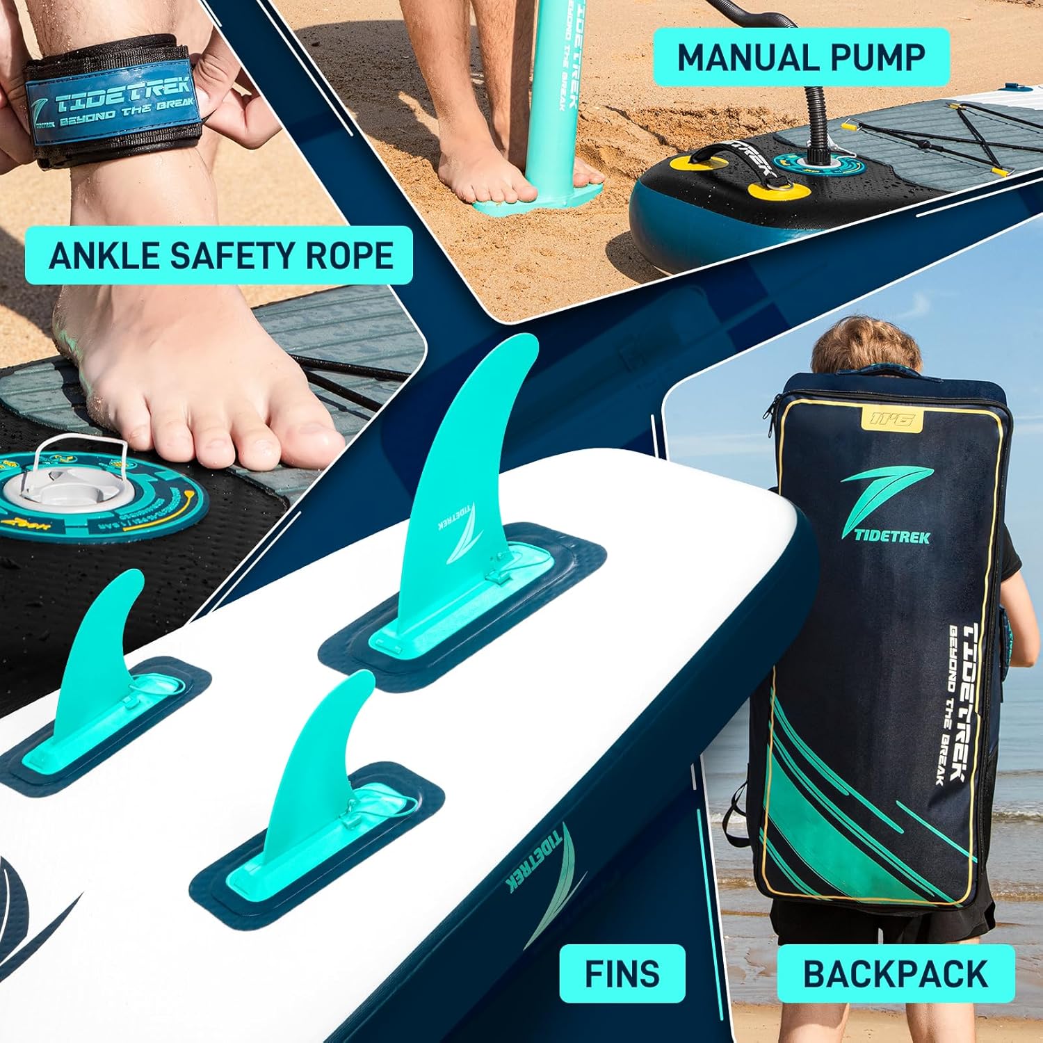 11'6" Inflatable Stand Up Paddle Boards, Premium SUP Accessories, Non-Slip Comfort Deck for Youth & Adults