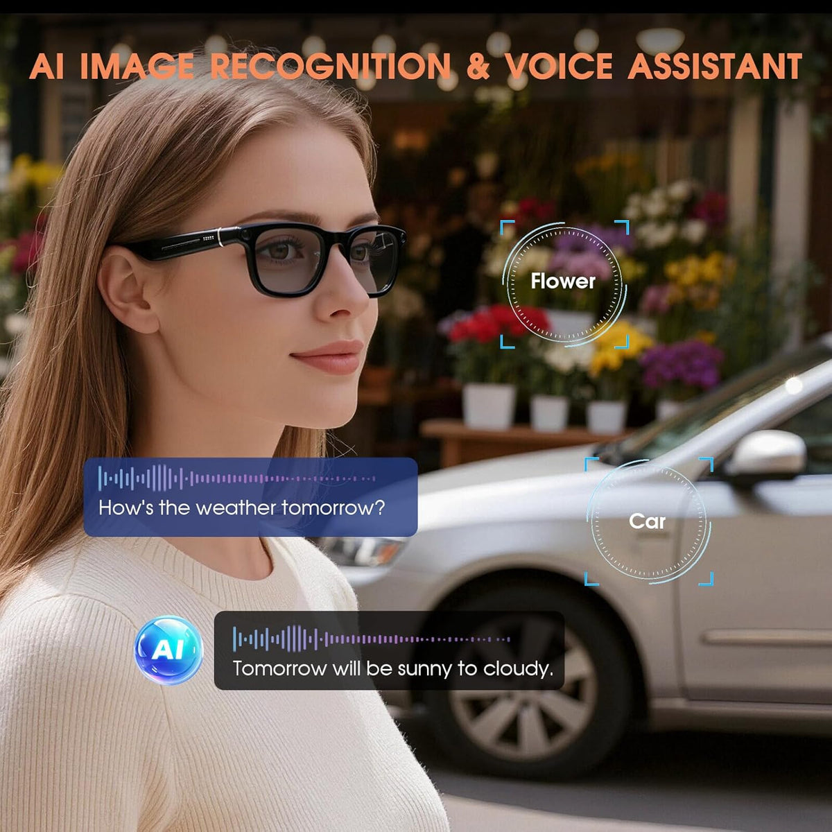 2026 AI Smart Glasses with Camera, 8MP Action Camera & 4K Video Recording Glasses with 3600mAh Charging Case, Photochromic Sunglasses, EIS Stabilization,Bluetooth Glasses for Men Women Cycling Working