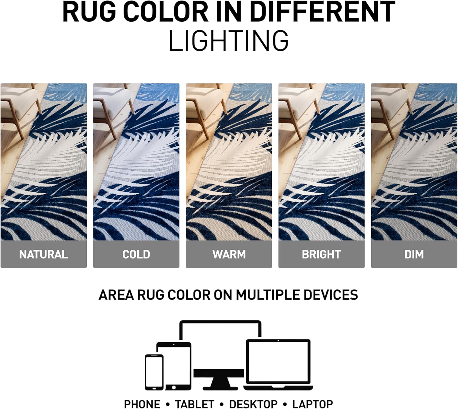 Rugshop Navy Lucca Contemporary Floral Indoor/Outdoor Area Rug Durable Polypropylene, Weather Resistant, Easy to Clean Perfect for Patio, Backyard, Deck and Outdoor Lounge 7'10" x 10'