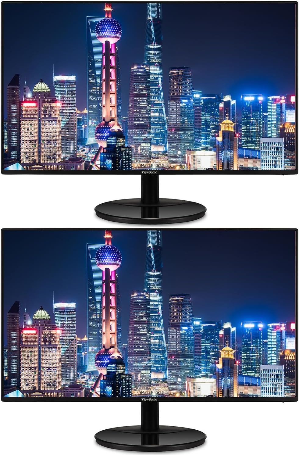 ViewSonic VA2759-SMH 27-inch 1920 x 1080 Full HD LCD IPS Monitor, 2-Pack Bundle with Ultra-Thin Bezel, FreeSync, Eye Care, HDMI, VGA, Speakers