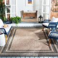 SAFAVIEH Washable Rug Outdoor Courtyard Collection - 10' x 14', Natural & Black, Non-Shedding & Easy Cleaning, Ideal for Patio, Backyard, Mudroom (CY8475-37312)