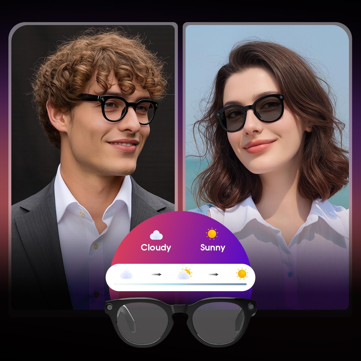 AI Smart Glasses with Camera 4K, 8MP HD Recording Glasses with Open-Ear Sound, Real-Time Translation, Smart Wearable Tech & AI Assistant, Video Recording Glasses with Bluetooth for Life & Travel