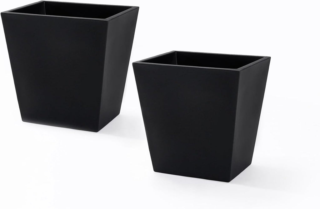 Step2 Tremont 20x24 Planter, Large Planters for Outdoor Plants, Gardening and Flower Pot for Patio or Porch, Efficient Drainage, Durable Plastic, Black, 2-Pack