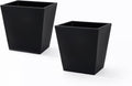 Step2 Tremont 20x24 Planter, Large Planters for Outdoor Plants, Gardening and Flower Pot for Patio or Porch, Efficient Drainage, Durable Plastic, Black, 2-Pack