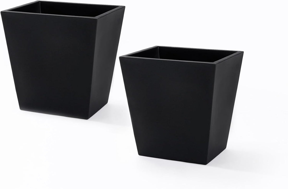 Step2 Tremont 20x24 Planter, Large Planters for Outdoor Plants, Gardening and Flower Pot for Patio or Porch, Efficient Drainage, Durable Plastic, Black, 2-Pack