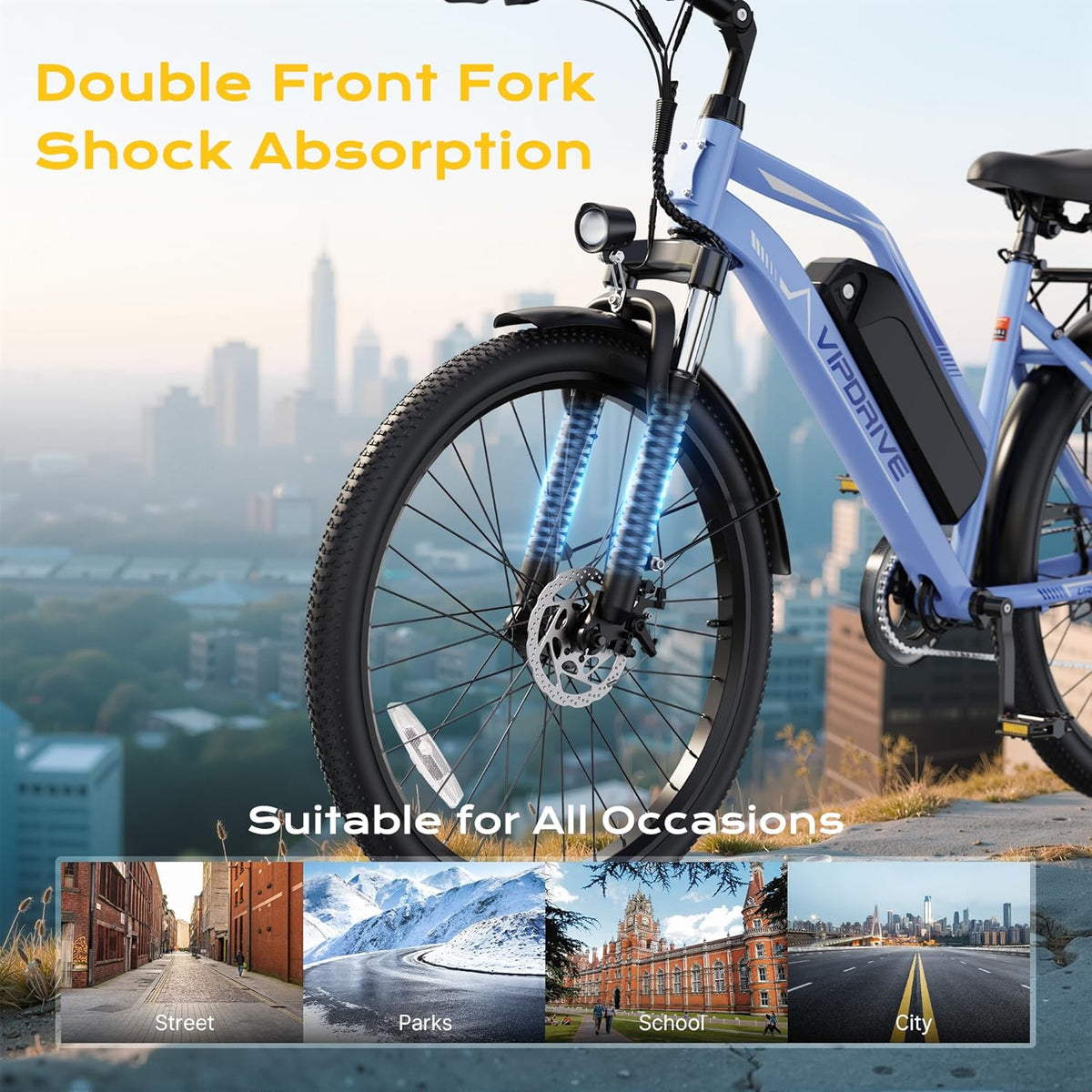 Electric Bike for Adults, 1000W Peak Motor, 22 MPH Commuter E-Bike, 48V Removable Battery, 50 Miles Range, 7-Speed Electric Bicycle, Includes Pump, Phone Mount & Lock