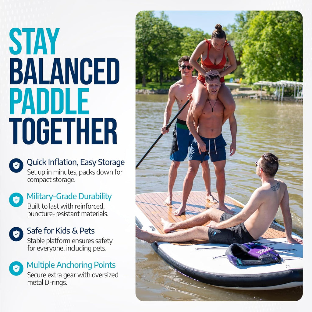 Multi Person Inflatable Paddle Board I Family Paddle Board I Giant Sup | Premium Multi Person Sup I Paradise Pad 12'x5'