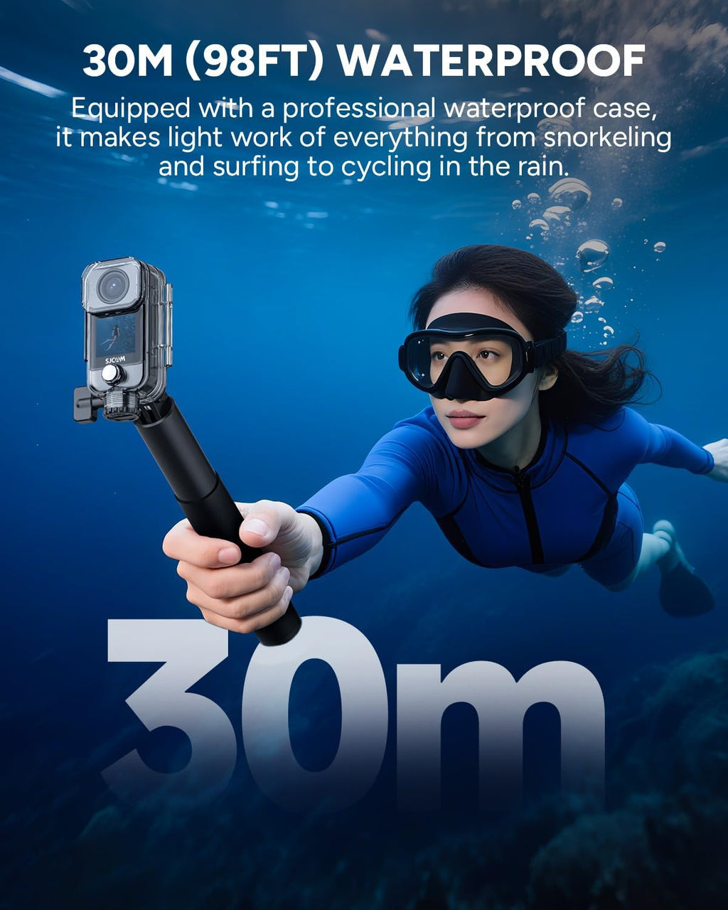 SJCAM C400 4K YouTube Creator Vlogging Camera,7H Battery Handle,3-in-1 Handheld Wearable Travel Camera with 2.29" Touchscreen, 6-Axis Stabilization,30M Waterproof Camara para grabar contenido