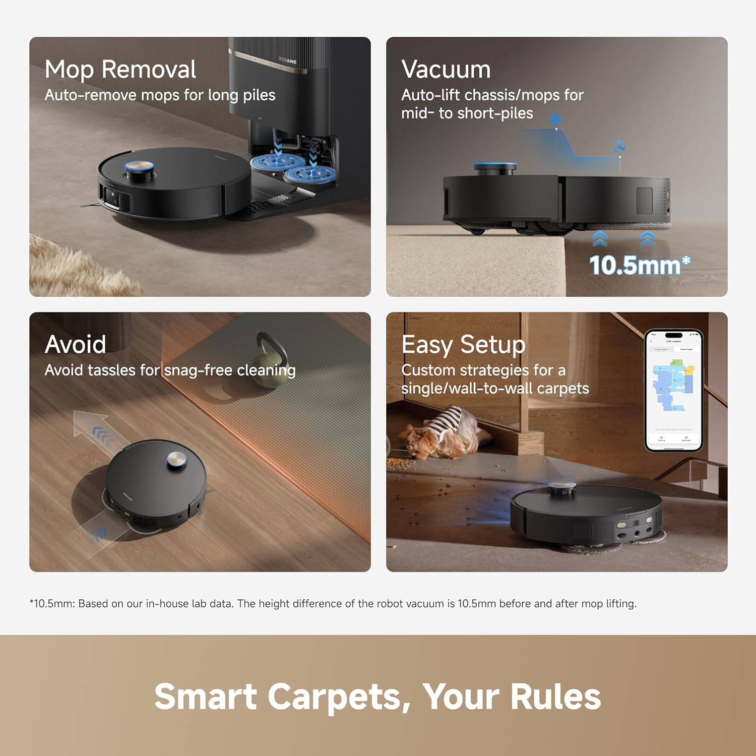 DREAME L60 Pro Ultra Robot Vacuum and Mop with Auto-Empty, 35,000Pa Suction, Hot Water Mop Self-Cleaning, and Smart Obstacle Avoidance, Black