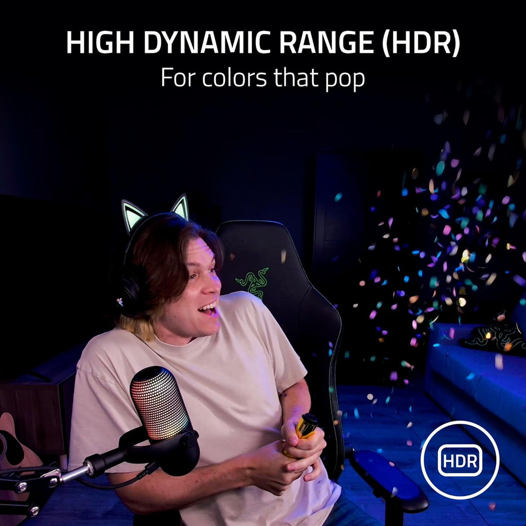 Razer Kiyo V2 Streaming Webcam: 4K 30 FPS, 1080p 60 FPS - AI Powered Auto-Framing - Built-in Microphone - Ultrawide Angle Lens - Privacy Cover - Works with OBS, Xsplit, Discord, Zoom, Teams - Black