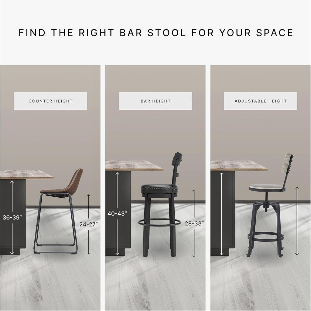 Signature Design by Ashley Centiar 24" Counter Height Modern Bucket Barstool, 2 Count, Black