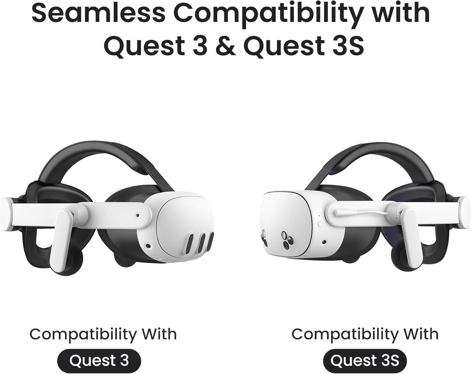 KIWI design Audio Head Strap with Battery for Meta/Oculus Quest 3/3S, K4 Duo DualFast Charging Headset, VR Accessories with Balanced Design for Enhanced Sound Effects & Playtime