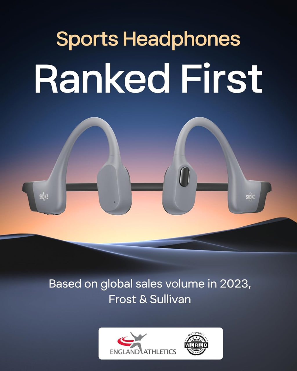 SHOKZ OpenSwim Pro - Open-Ear Bluetooth & MP3 Bone Conduction Sport Headphones, Swimming Headphones, IP68 Waterproof, Grey