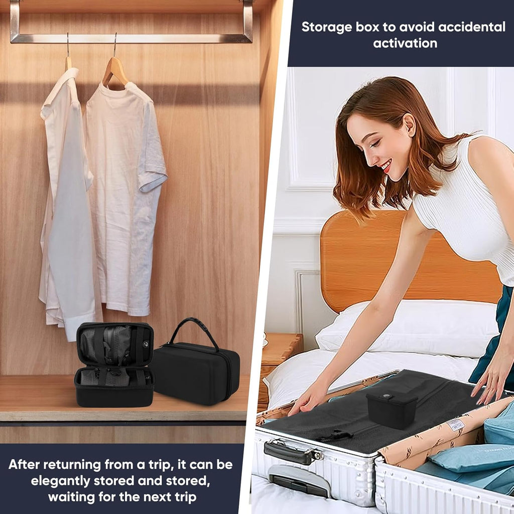 Vacuum Compression Bag with Travel Pump - Waterproof, Reusable, Hard Storage case, Portable Travel Bag Vacuum Bag Kit, Suitable for Camping, Gym, Beach, Moving (Black Bag + Pump)