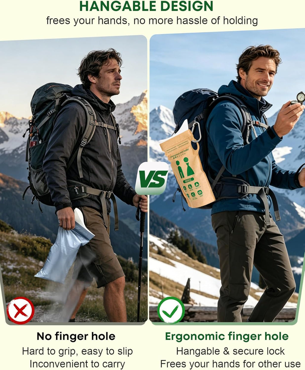 Disposable Urine Bag Pee Bags - Waterproof Eco-Friendly Degradable Paper Portable with Double Zipper Leakproof Seal for Women Men Camping Travel Emergency Toilet