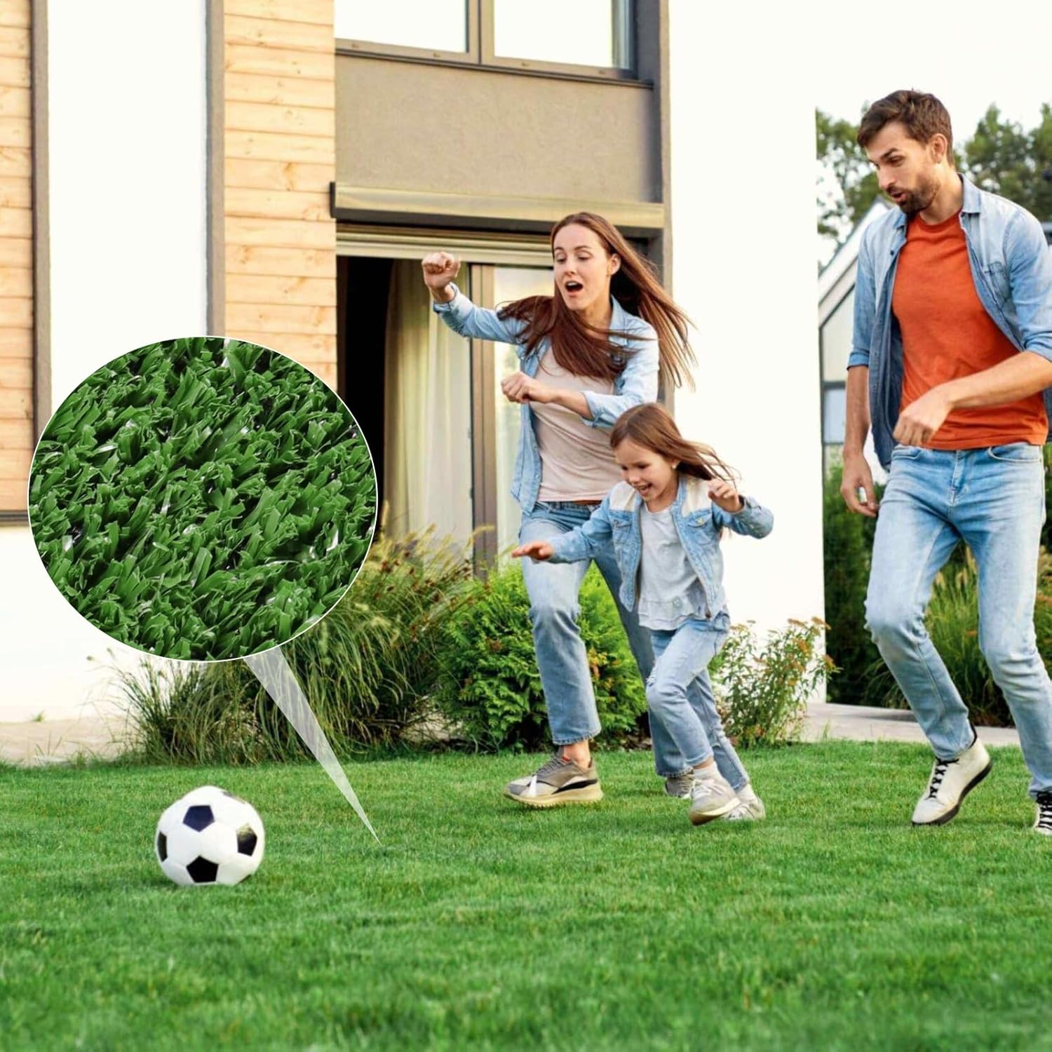 AYOHA Artificial Grass Turf 7FTx15FT, Fake Faux Grass Turf with Drainage Holes, 10MM Synthetic Grass Mat for Patio Backyard Garden Lawn Landscape Balcony Decor, Available Custom Sizes