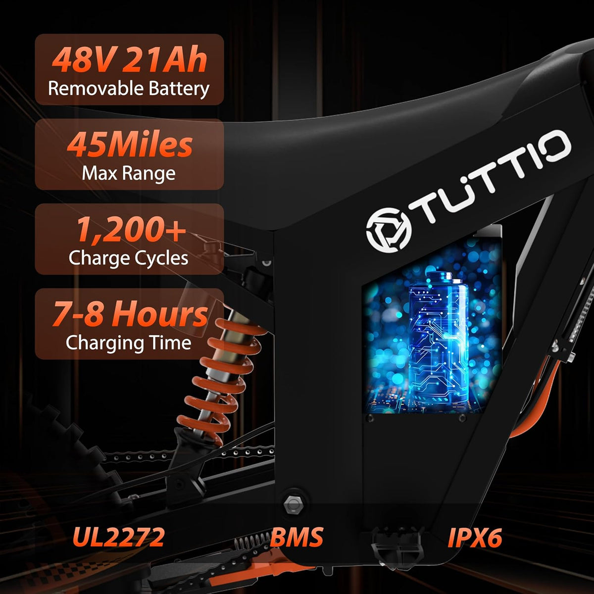 Tuttio Soleil01 Electric-Dirt-Bike for Teens Adults, 14"/12" Fat Tire 2000W 37MPH Electric-Motorcycle with 48V 21AH Battery Ebike 200NM Hydraulic Brakes Mountain Off-Road EBike