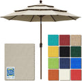 EliteShade USA 10-Year-Non-Fading 9ft 3-Tier Market Patio Umbrella, Commercial Grade Outdoor Table Umbrella with Crank Open, Windproof & UPF 50+ UV Protection, Heavy Duty Ventilation for Garden, Deck, Pool, Backyard, Beach & Bistro, Antique Beige