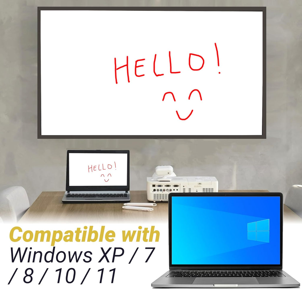 Interactive Whiteboard System -Smart Whiteboard with Electronic Pen, Compatible with Long Focus Projection, for Home Office Classroom and Presentation, Only for Windows