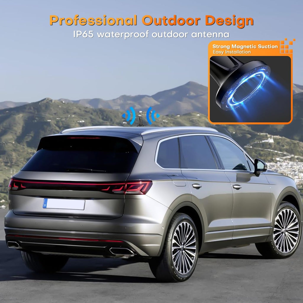 HiBoost Cell Phone Booster for Car and SUV Pickup, Signal Booster 5G & 4G LTE for All U.S. Carriers Verizon, AT&T, T-Mobile, with Enhanced Magnetic Roof Antenna | FCC Approved