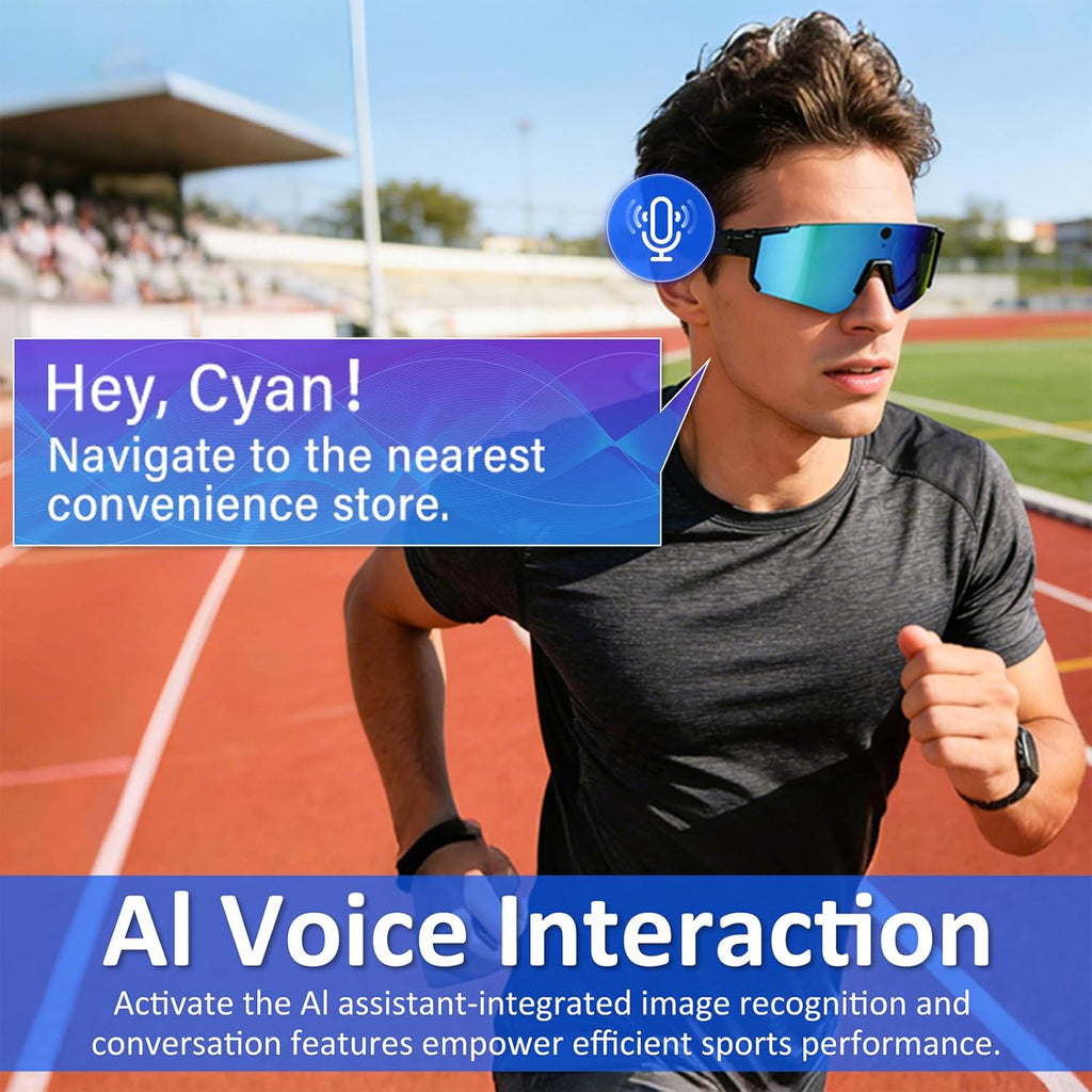 AI Smart Glasses with Open Ear Speaker, 5.4 Bluetooth,Voice Assistant Compatible,Real-Time Translation,Auto Color-Changing Lenses for Business&Outdoor Activities,Model v06