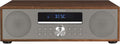 Crosley CR3501A-WA Fleetwood Bluetooth FM Clock Radio and CD Player, Walnut