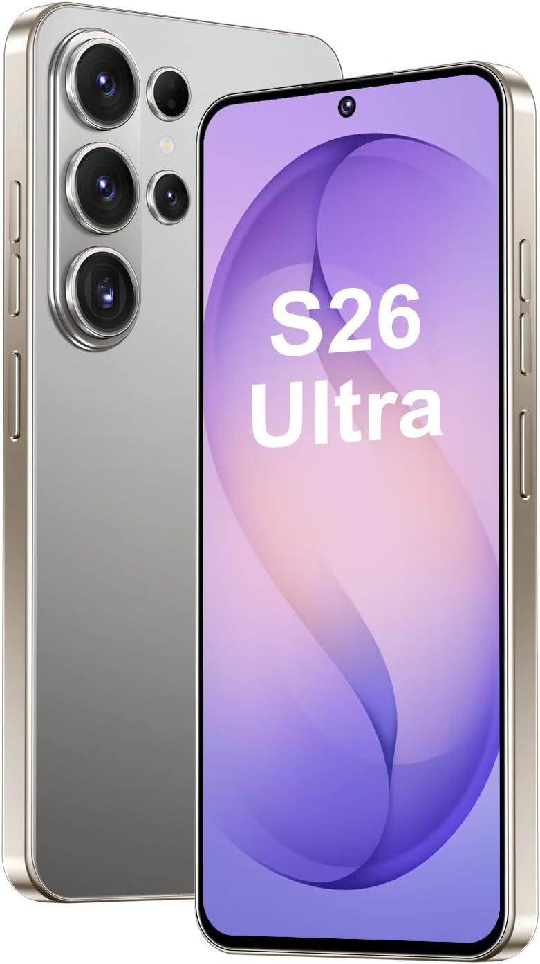 Unlocked Phone I26 Ultra Android Phone 10-core 12GB+512GB Cell Phone 7 inch HD Screen Mobile Phone 108MP+48MP Camera 6800 mAh Extra Large Battery 5G Dual SIM (Gray)